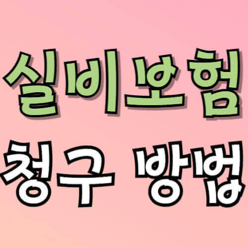 실비보험 청구 방법
