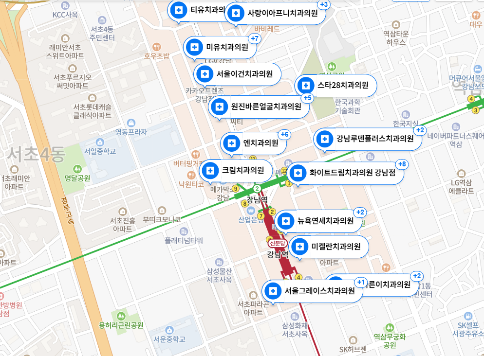  강남역 치과 위치 및 영업시간