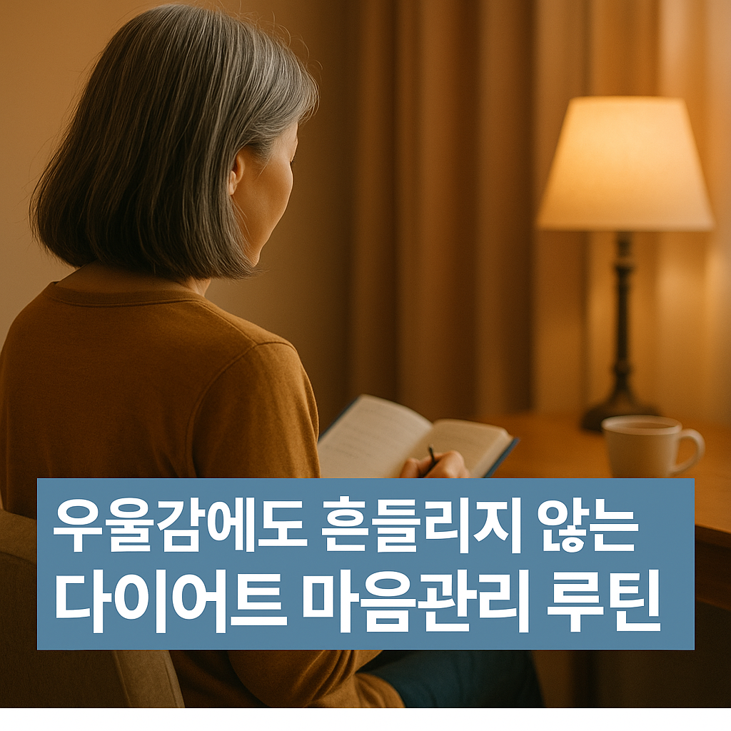 우울감 속에서 다이어트를 지속하기 위해 자기 수용 루틴을 실천 중인 여성