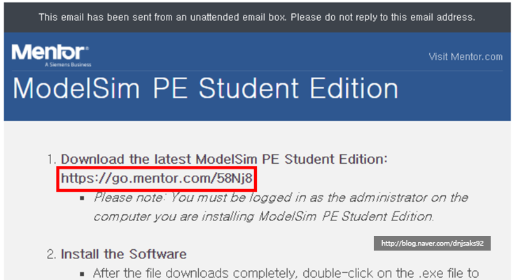 from where i can download modelsim for student version