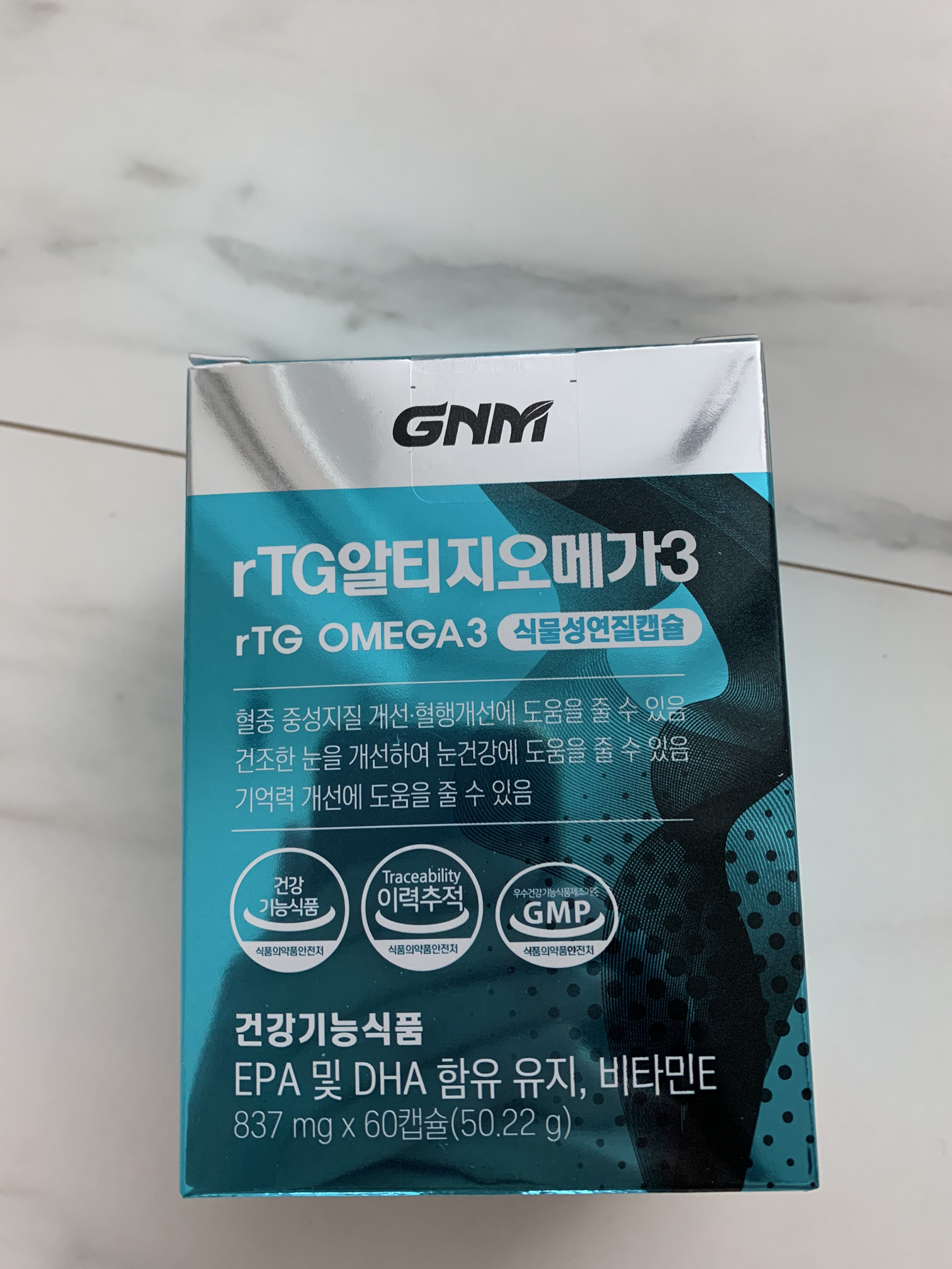  [GNM자연의품격] 조정석 rTG 알티지오메가3 비타민E 식물성캡슐 x 6박스 리뷰