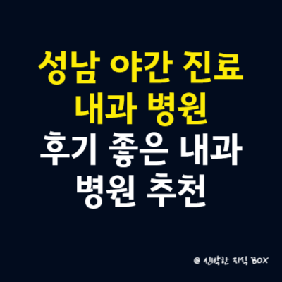 성남시 야간 진료 내과 병원, 후기 좋은 내과 병원 추천
