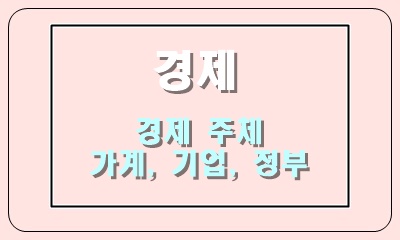  경제 주체의 세 가지 가계, 기업, 정부와 경제용어
