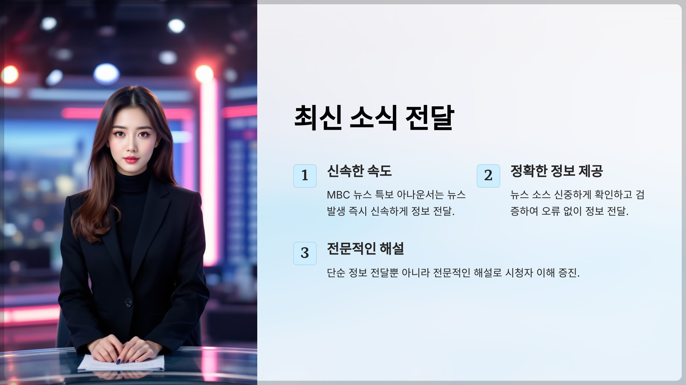 MBC 뉴스 특보 아나운서: 주목할만한 업적