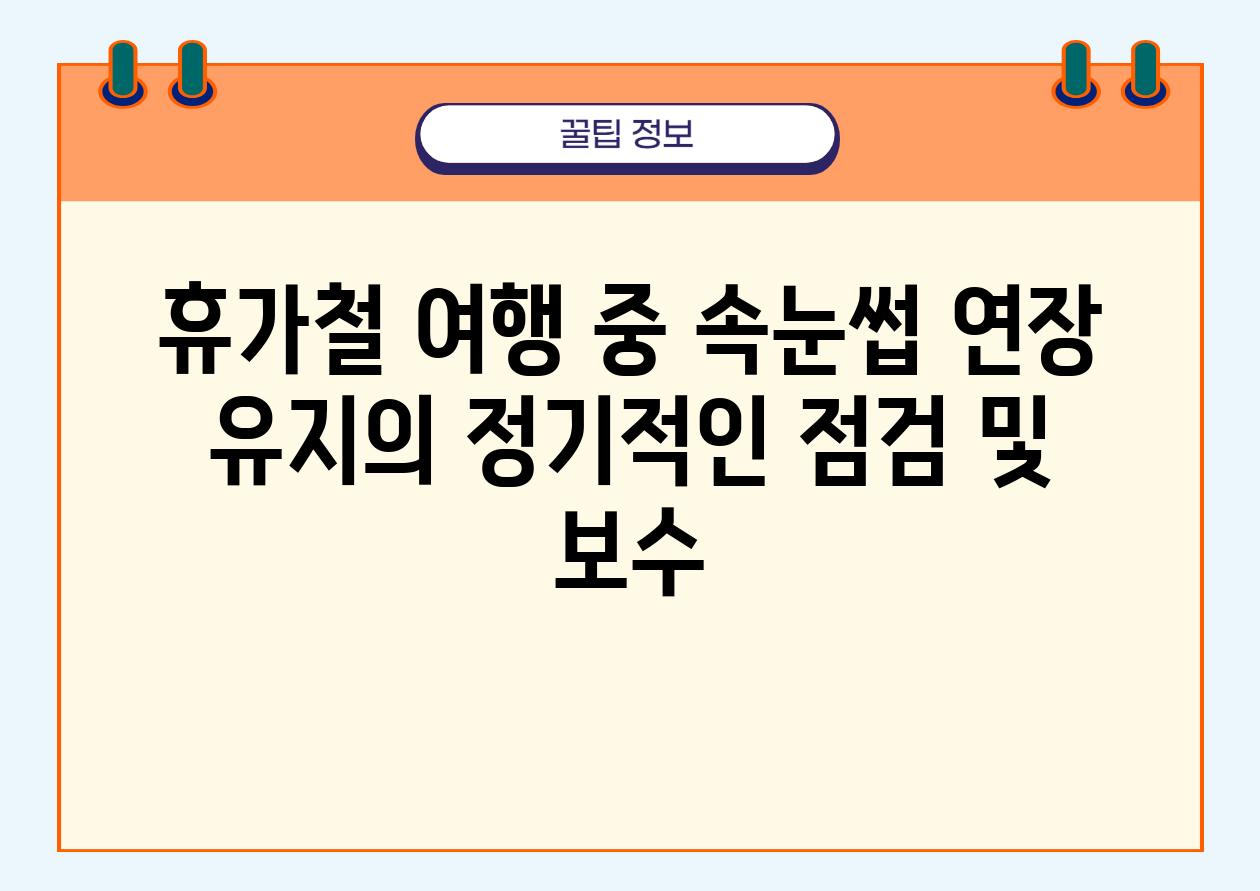 휴가철 여행 중 속눈썹 연장 유지의 정기적인 점검 및 보수