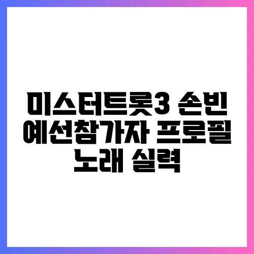 미스터트롯3 손빈 예선참가자 프로필 노래 실력