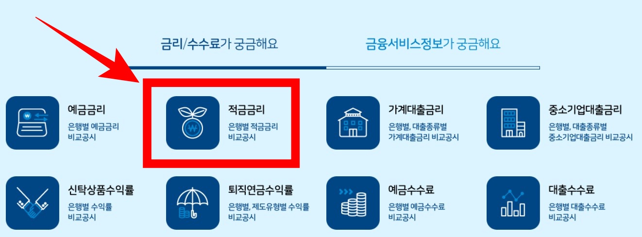 은행 적금금리 확인하기