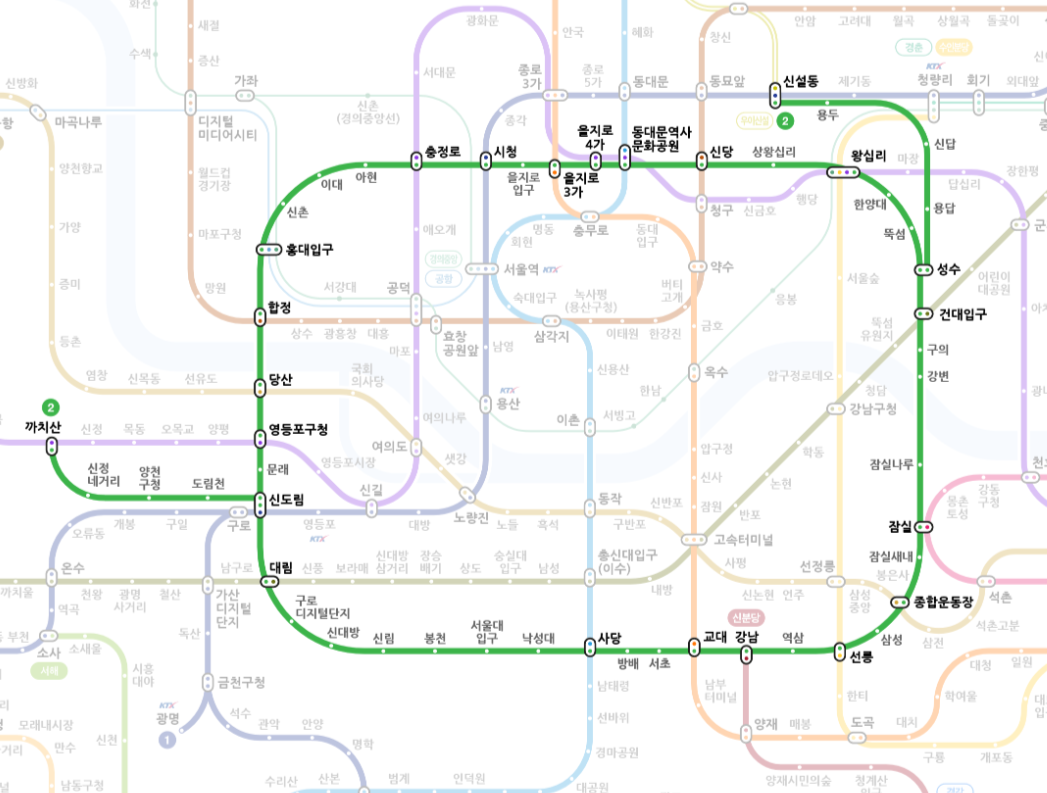 서울 지하철 2호선 노선도
