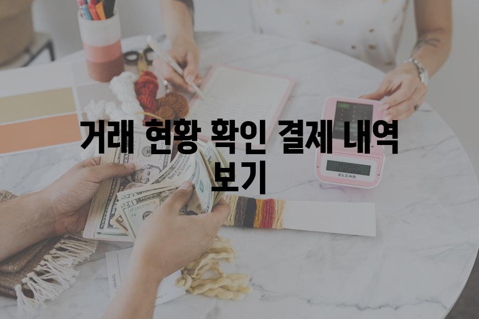 거래 현황 확인 결제 내역 보기