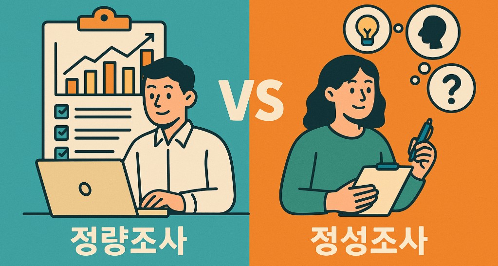 정량조사와 정성조사의 차이 이미지