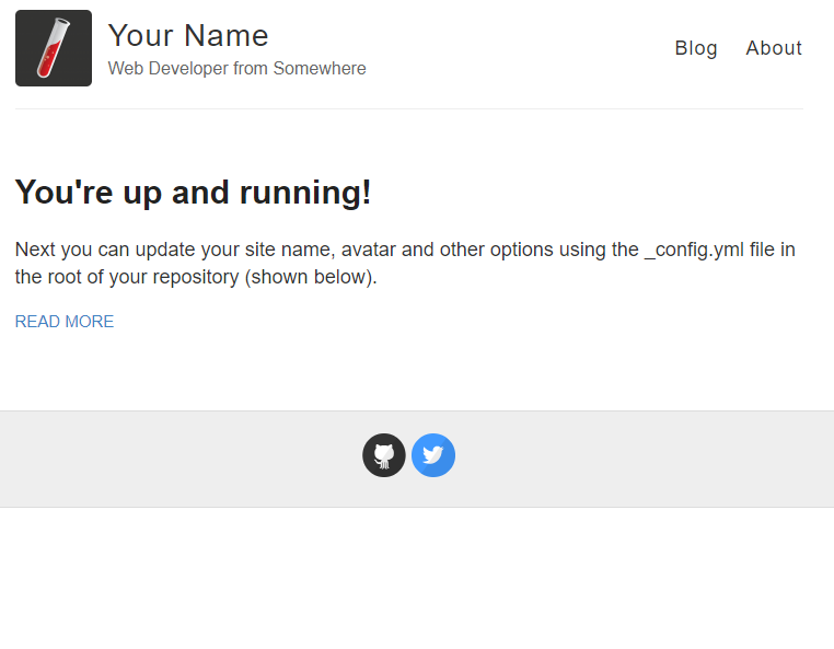깃허브 블로그 초기 화면