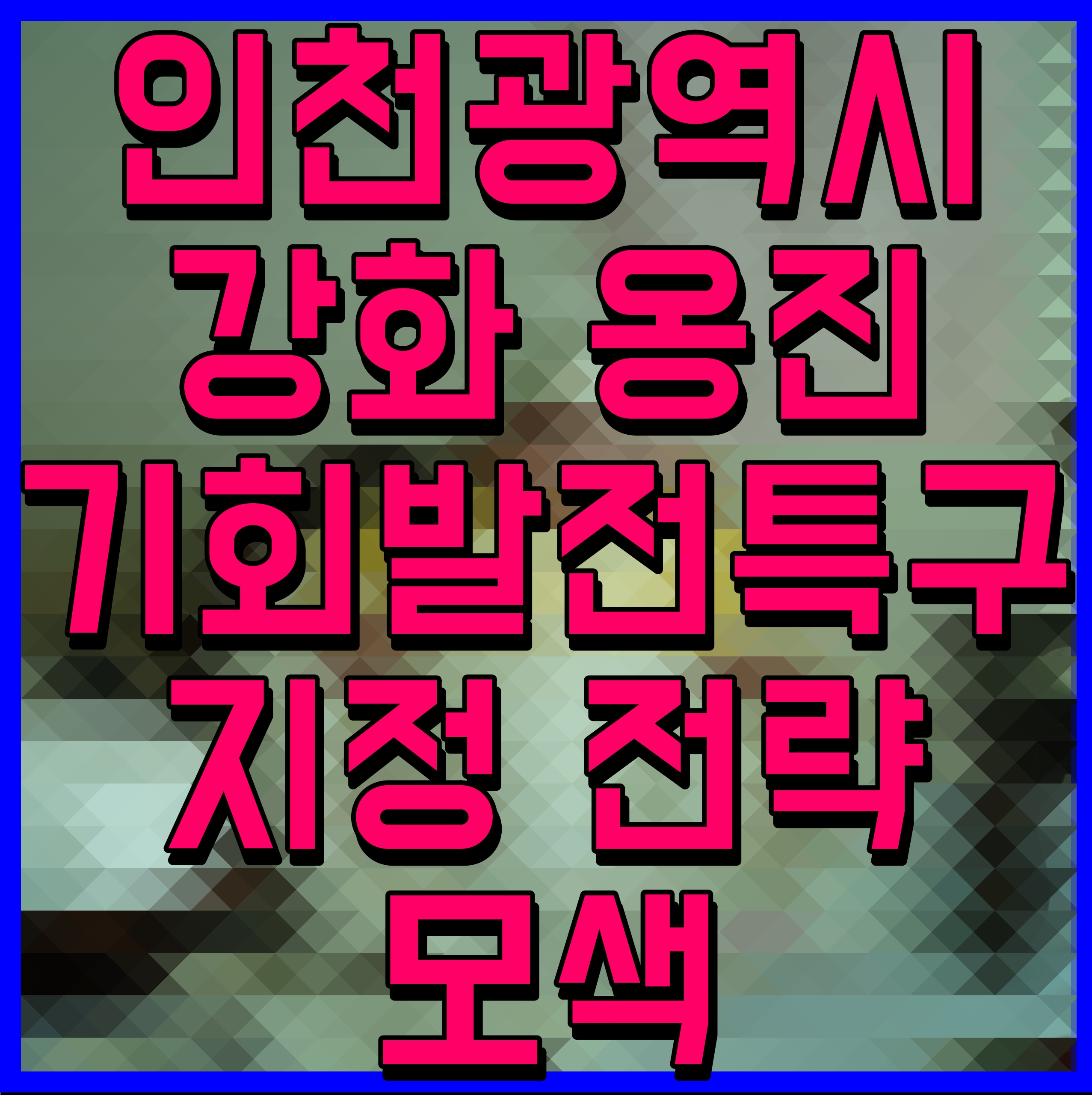  인천광역시 강화 옹진 기회발전특구 지정 전략 모색