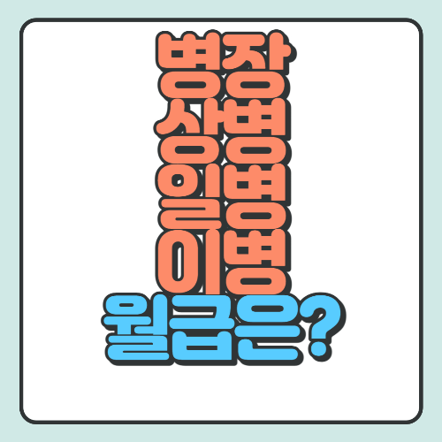  2023년 병장, 상병, 일병, 이병 월급 총 정리