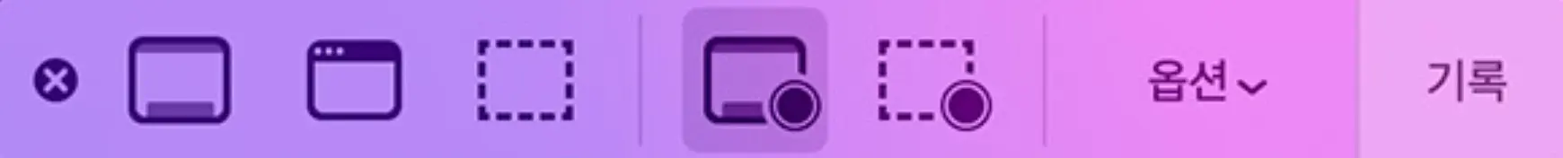 캡처 및 녹화 버튼