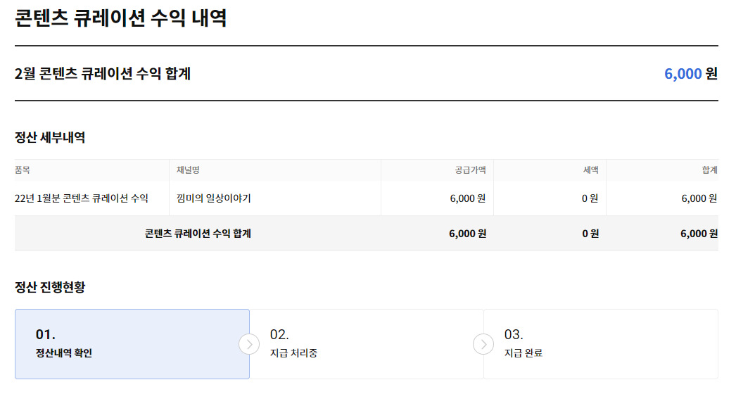  <카카오뷰> 2월 콘텐츠 수익
