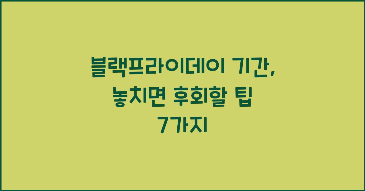 블랙프라이데이 기간