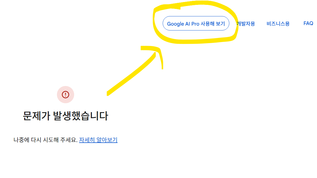 구글 Gemini(제미나이) 문제가 발생했습니다 - 접속 오류 해결 방법