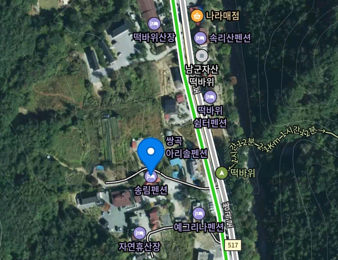 칠보산-등산로입구-위성-지도