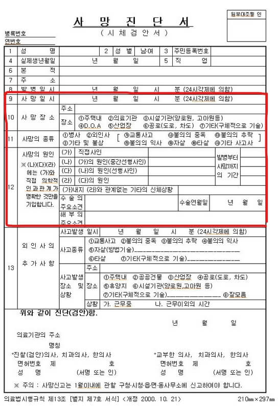 사망진단서