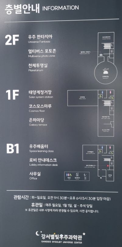 강서별빛우주과학관 층별안내