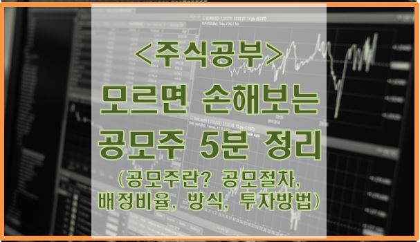  모르면 손해보면 공모주 5분 정리 (공모주란? 공모절차, 배정비율, 방식, 투자 방법)