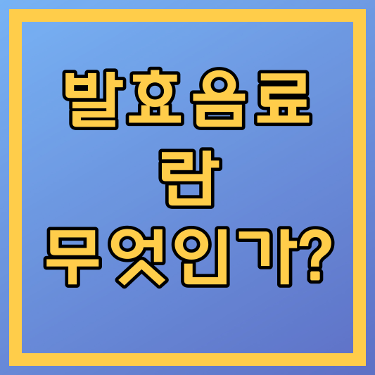 발효음료란 무엇인가?