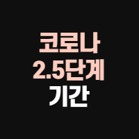  코로나 2.5단계 기간