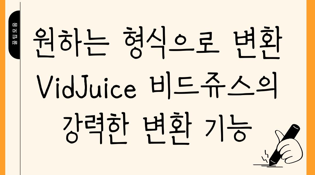 원하는 형식으로 변환 VidJuice 비드쥬스의 강력한 변환 기능