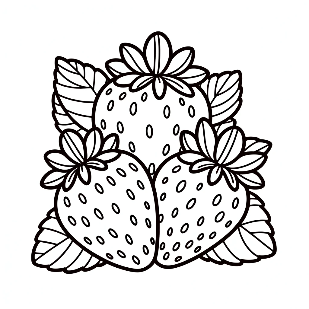 딸기 색칠공부 도안 strawberry coloring page
