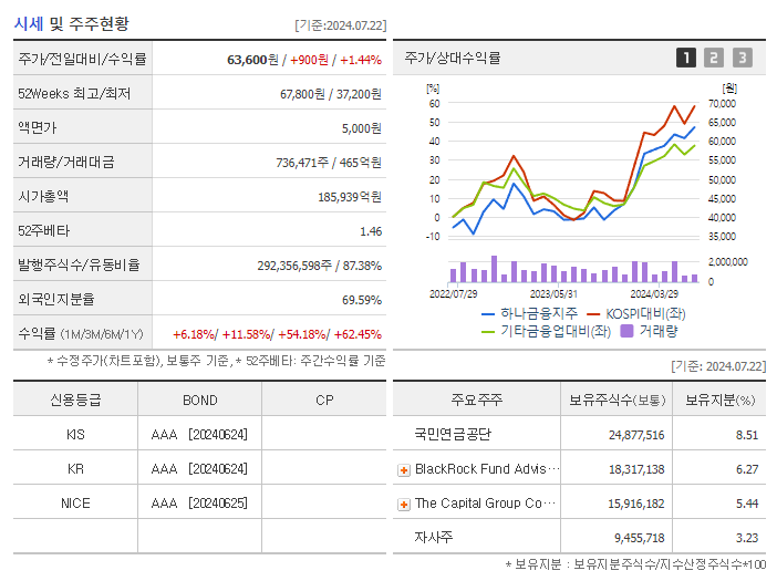 하나금융지주_기업개요