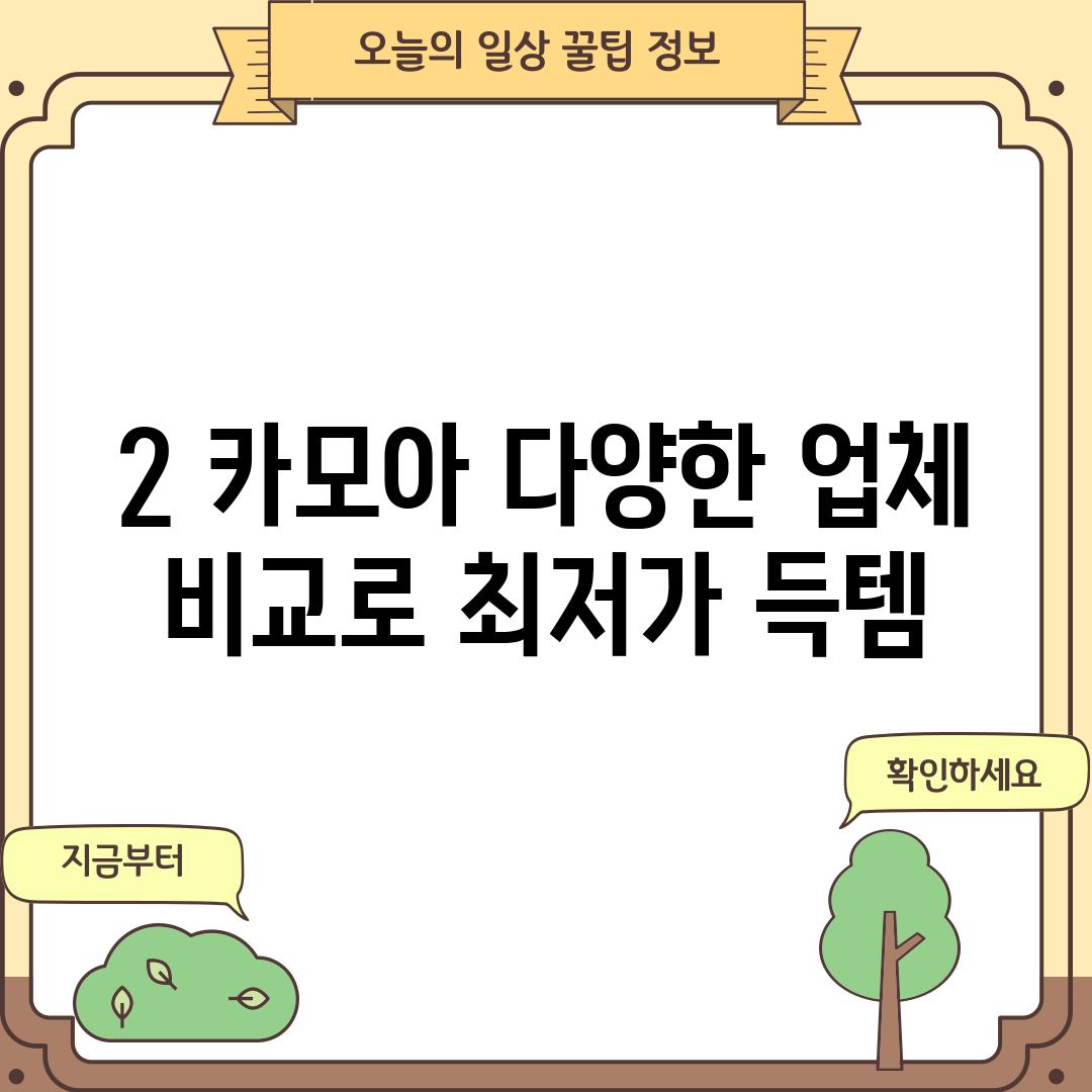 2. 카모아: 다양한 업체 비교로 최저가 득템!