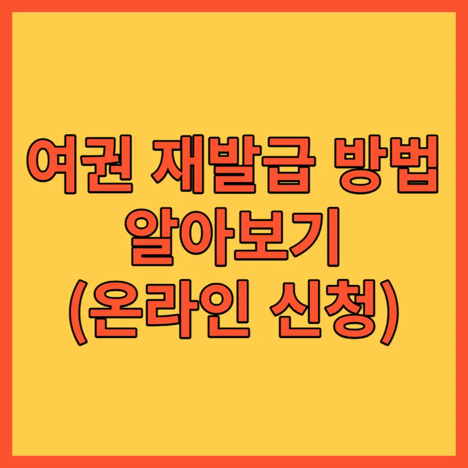 여권 재발급 포스팅 대표사진