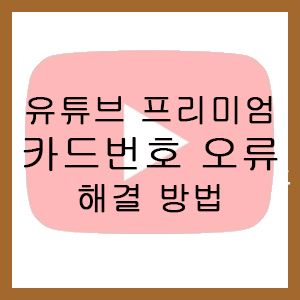  유튜브 프리미엄 카드번호 오류 문제 해결 / 유튜브 프리미엄 결제수단 변경하기