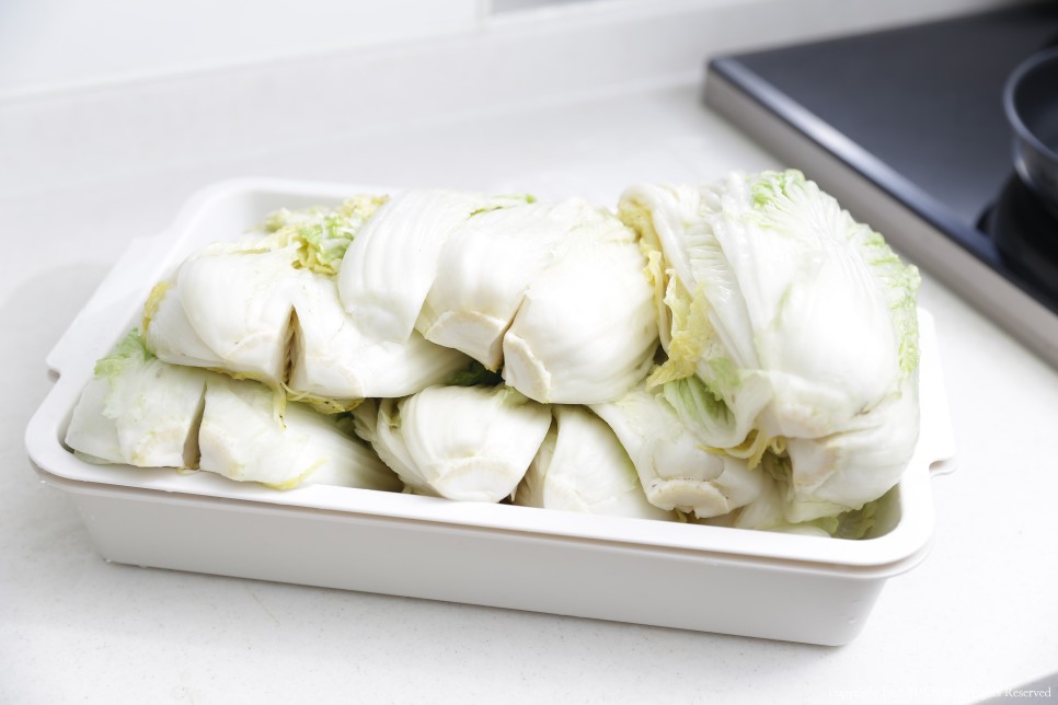 짠맛 김장봉투로 간단하게 속이 꽉 찬 배추절임 배추절임 시간 10
