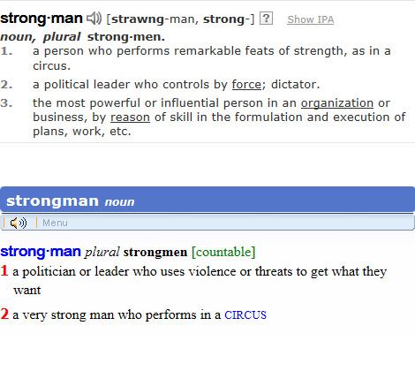 영어사전에 나타난 strongman의 정의