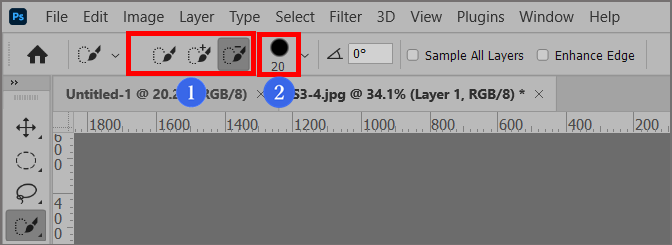포토샵 선택 도구 사용법 - Quick Selection Tool 옵션