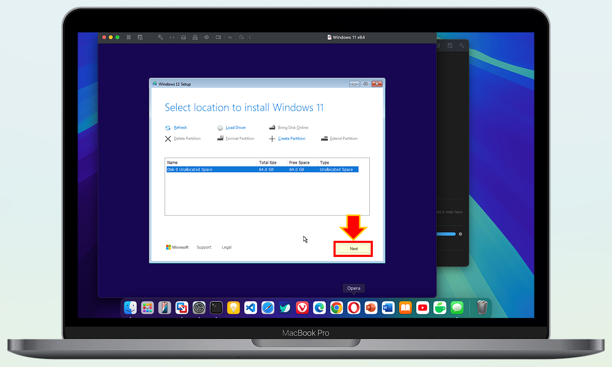 windows 11 설치 지정 후 "Next" 버튼을 선택하세요.