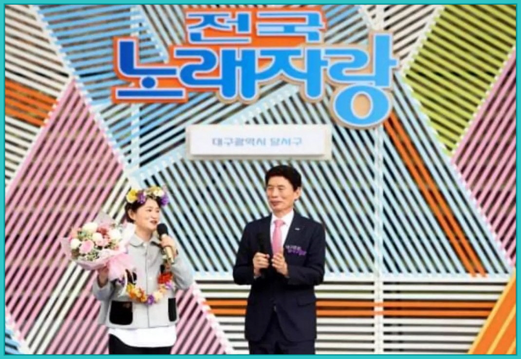 전국노래자랑의 새로운 MC 김신영 씨의 녹화 모습