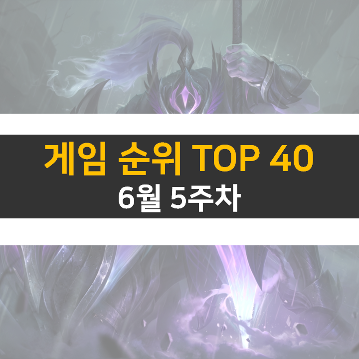  모바일, PC 온라인, 스팀 게임 순위 (2022년 6월 5주 차)