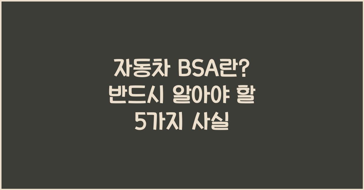 자동차 bsa란