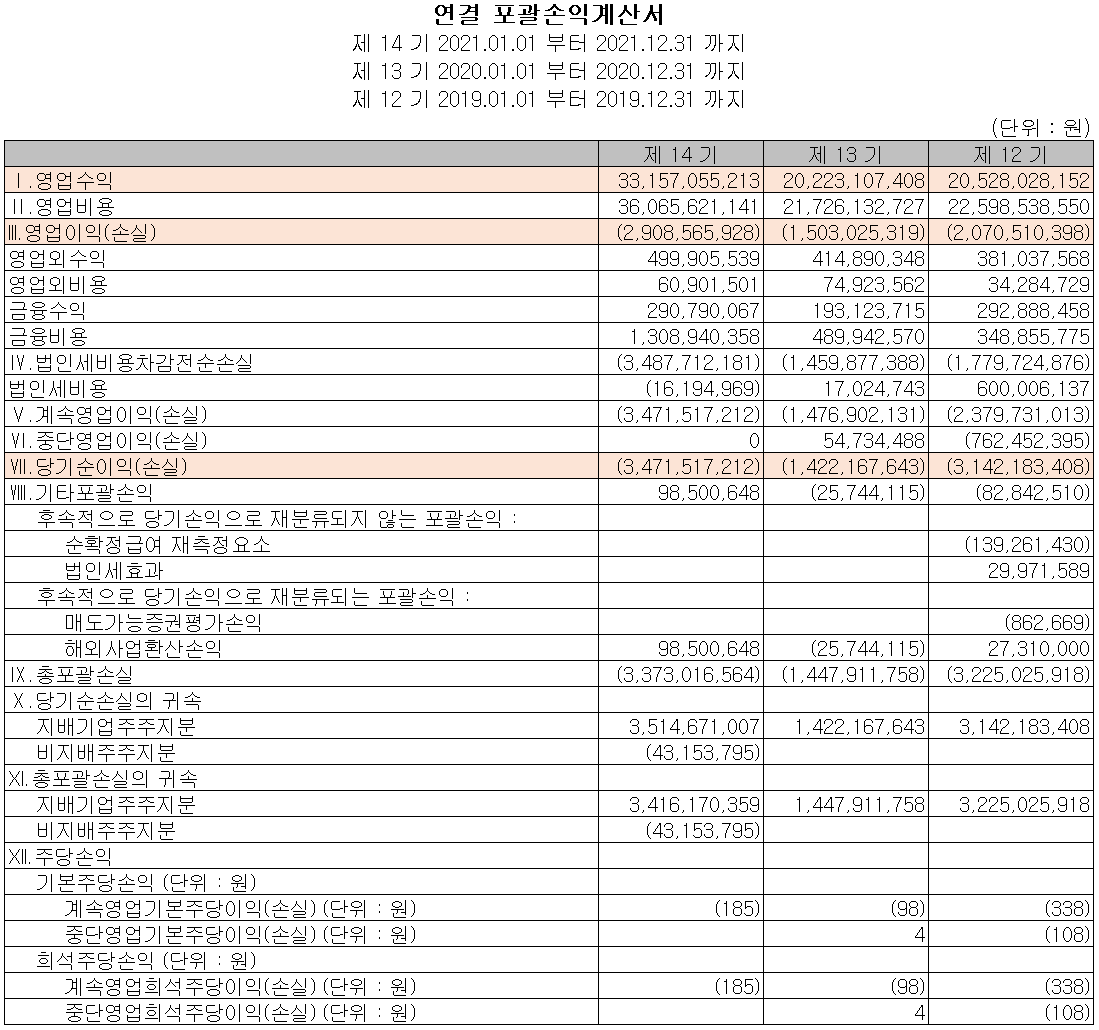 자이언트스텝 - 손익계산서