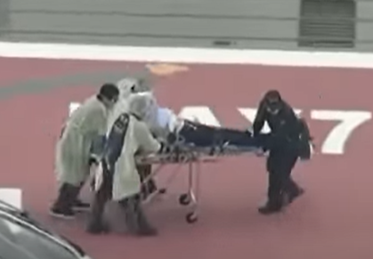 피습당한 아베 전 총리 의료헬기 이송 장면