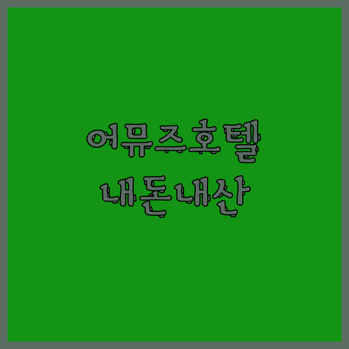 어뮤즈호텔 내돈내산 후기! 깔끔하고 