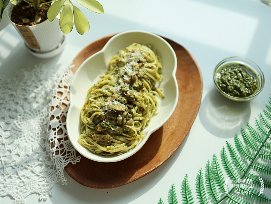 바질 파스타 만들기 바질페스토 파스타 만들기 링귀니 파스타 14