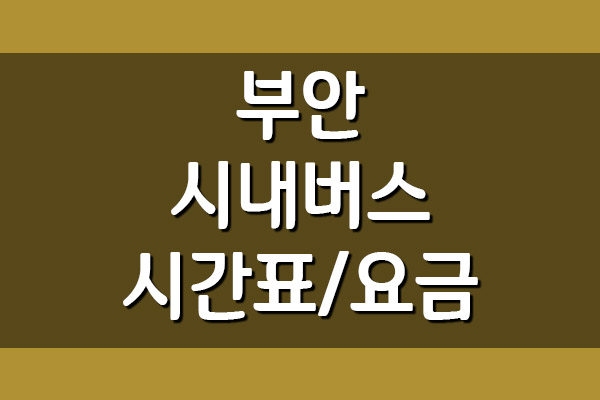  부안 시내버스 시간표 및 요금표 보기