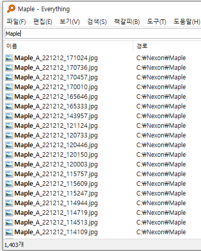 everything-설정-후-화면