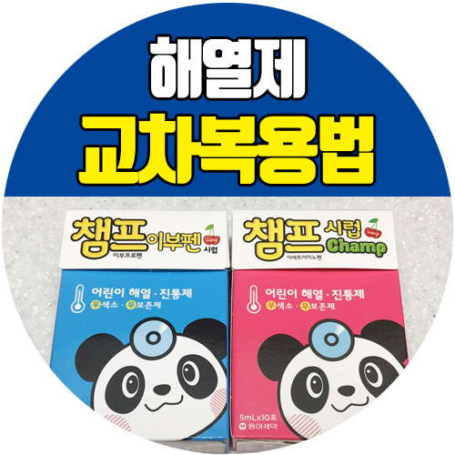  필수 상비약 아이 열 날 때 챔프 시럽 해열제 교차복용법