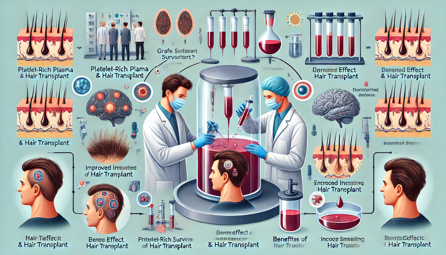 모발이식과 PRP 주사(혈소판풍부혈장) 치료 병행 효과