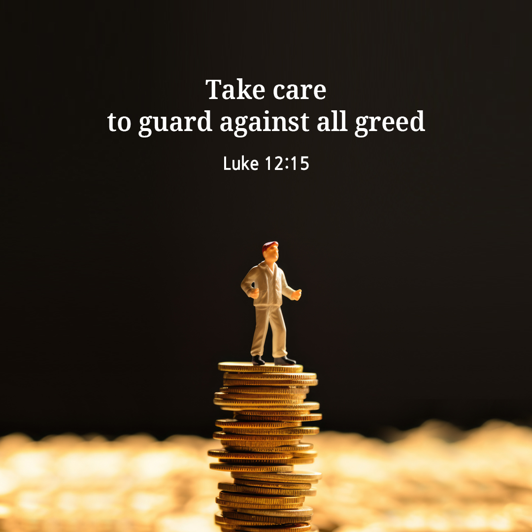 Take care to guard against all greed. (Luke 12:15)