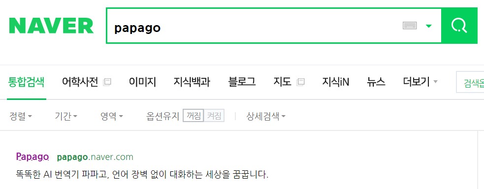  파파고 PC버전 사용법